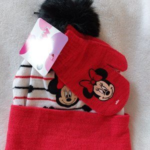 Disney's Minnie Mouse 3-D Hat & Mitten Set